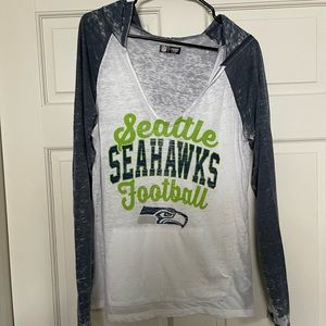 Seattle Seahawks Womens long sleeve light weight hooded shirt